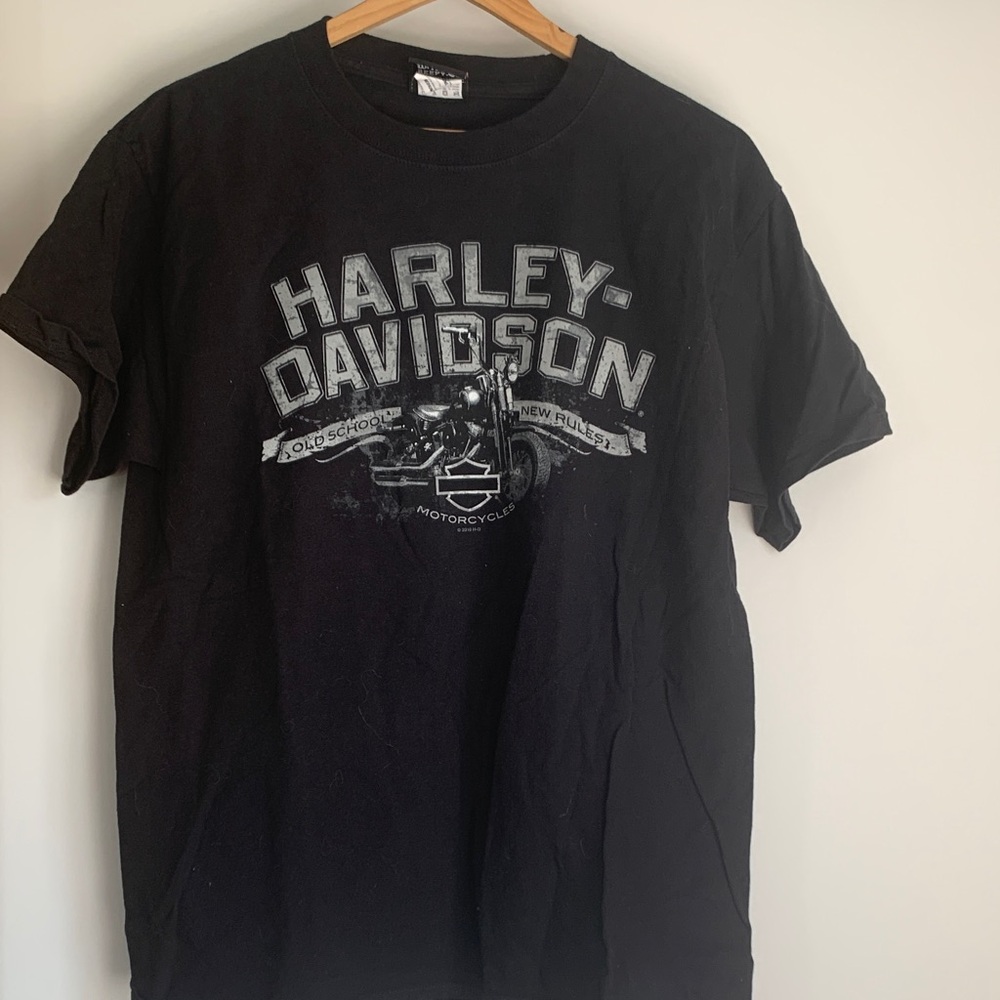 Harley-Davidson Black and Gray Short Sleeve Tee